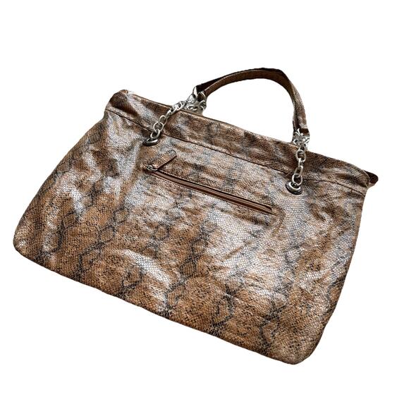 Y2K Faux Snakeskin Rhinestone Appliqué Tote Bag – 2000s Western McBling Mallcore - Picture 8 of 12